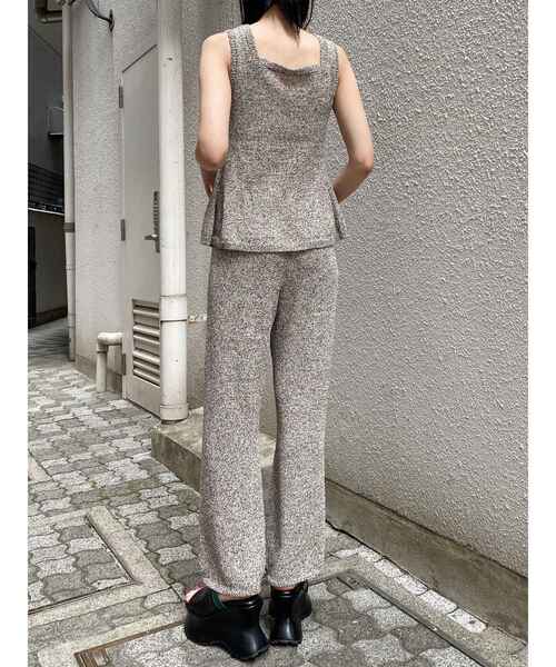 MURUA(ムルーア)の「【セットアップ対応】ニットストレートパンツ 夏服(その他パンツ・レディース・ベージュ/ブラック・FREE)」の4枚目の写真
