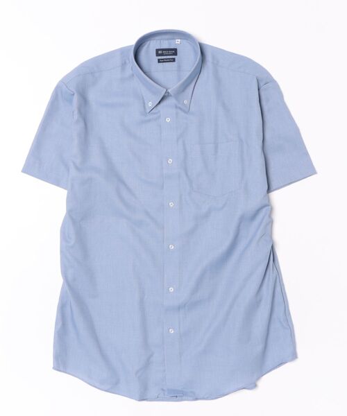 TOKYO SHIRTS(トウキョウシャツ)の「【超形態安定】【吸水速乾】 形態安定ノンアイロン ボタンダウン 半袖ビジネスワイシャツ (大きいサイズ)(ビジネスシャツ・メンズ・ブルー・首回り45cm/首回り47cm)」の6枚目の写真