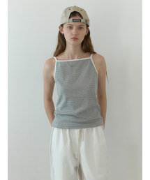 Grin stripe sleeveless (gray)