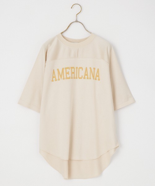 AMERICANA（アメリカーナ）の「[Americana/アメリカーナ] AMERICANA ロゴプリント フットボールTシャツ（Tシャツ/カットソー・レディース・ナチュラル/ブラウン・ONE SIZE）」の17枚目の写真