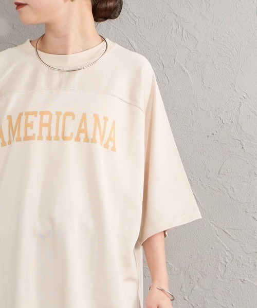 AMERICANA（アメリカーナ）の「[Americana/アメリカーナ] AMERICANA ロゴプリント フットボールTシャツ（Tシャツ/カットソー・レディース・ナチュラル/ブラウン・ONE SIZE）」の12枚目の写真