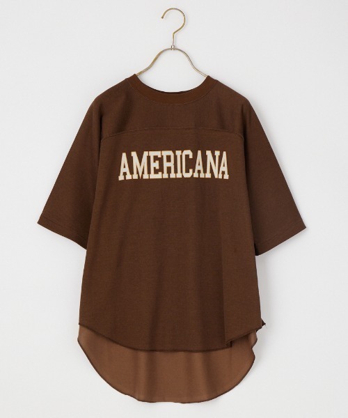 AMERICANA（アメリカーナ）の「[Americana/アメリカーナ] AMERICANA ロゴプリント フットボールTシャツ（Tシャツ/カットソー・レディース・ナチュラル/ブラウン・ONE SIZE）」の16枚目の写真