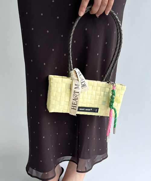 EDIT. FOR LULU(エディットフォールル)の「【HEART MADE for LULU】 Small Shoulder Bag(かごバッグ・レディース・ベージュ/ピンク・FREE)」の3枚目の写真