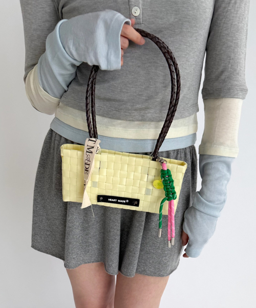 EDIT. FOR LULU(エディットフォールル)の「【HEART MADE for LULU】 Small Shoulder Bag(かごバッグ・レディース・ベージュ/ピンク・FREE)」の4枚目の写真