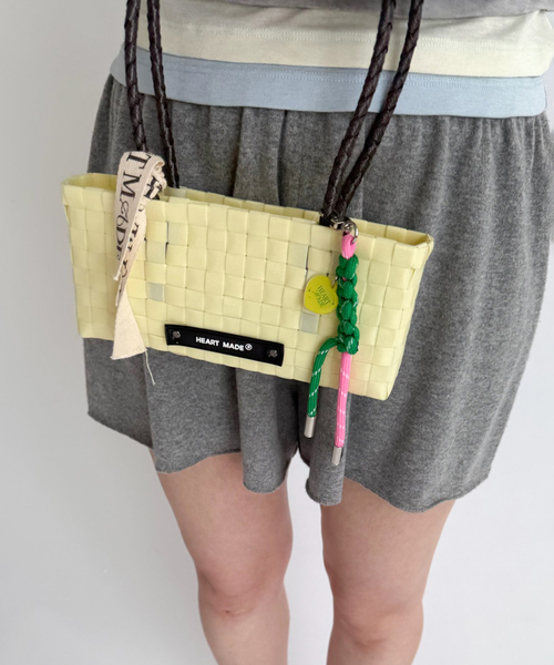EDIT. FOR LULU(エディットフォールル)の「【HEART MADE for LULU】 Small Shoulder Bag(かごバッグ・レディース・ベージュ/ピンク・FREE)」の5枚目の写真