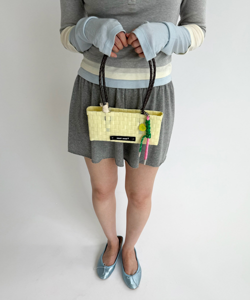 EDIT. FOR LULU(エディットフォールル)の「【HEART MADE for LULU】 Small Shoulder Bag(かごバッグ・レディース・ベージュ/ピンク・FREE)」の6枚目の写真