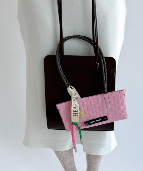 EDIT. FOR LULU(エディットフォールル)の「【HEART MADE for LULU】 Small Shoulder Bag(かごバッグ・レディース・ベージュ/ピンク・FREE)」の8枚目の写真