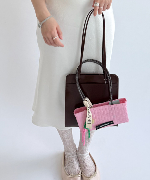 EDIT. FOR LULU(エディットフォールル)の「【HEART MADE for LULU】 Small Shoulder Bag(かごバッグ・レディース・ベージュ/ピンク・FREE)」の9枚目の写真