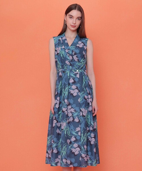 ANAYI(アナイ)の「ラーレプリントカシュクール ワンピース(ワンピース・レディース・ネイビー/ライトグレー/ベージュ・38/36/34)」の16枚目の写真