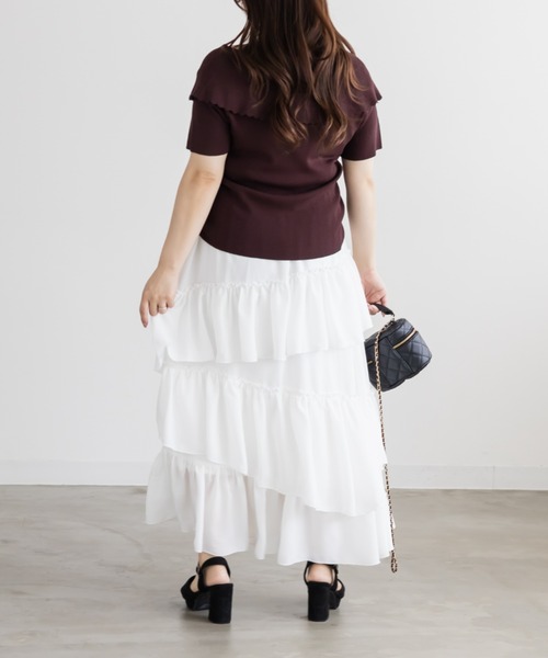 CLETTE(クレット)の「CLETTEオリジナルスカラップリボンカラーニット(ニット/セーター・レディース・アイボリー/グリーン/ブラウン・LL/4L/3L)」の18枚目の写真