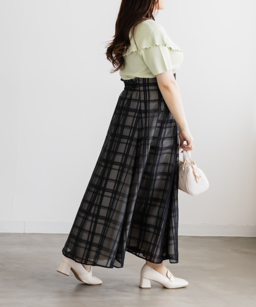CLETTE(クレット)の「CLETTEオリジナルスカラップリボンカラーニット(ニット/セーター・レディース・アイボリー/グリーン/ブラウン・LL/4L/3L)」の12枚目の写真