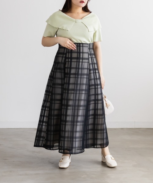 CLETTE(クレット)の「CLETTEオリジナルスカラップリボンカラーニット(ニット/セーター・レディース・アイボリー/グリーン/ブラウン・LL/4L/3L)」の11枚目の写真