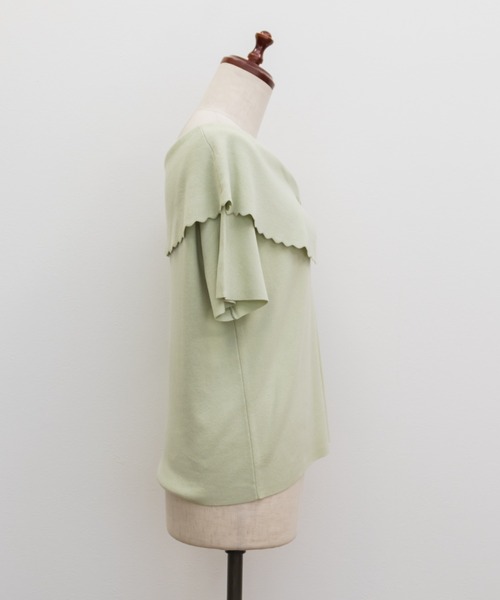 CLETTE(クレット)の「CLETTEオリジナルスカラップリボンカラーニット(ニット/セーター・レディース・アイボリー/グリーン/ブラウン・LL/4L/3L)」の14枚目の写真