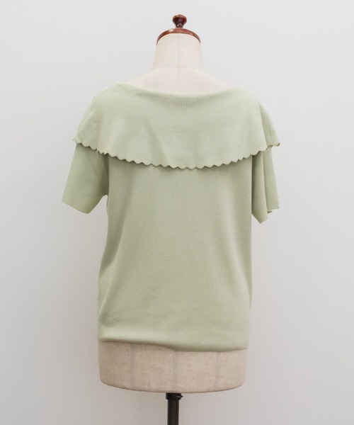 CLETTE(クレット)の「CLETTEオリジナルスカラップリボンカラーニット(ニット/セーター・レディース・アイボリー/グリーン/ブラウン・LL/4L/3L)」の15枚目の写真