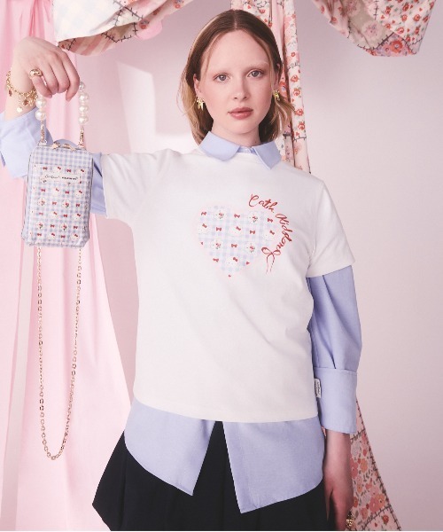 Cath Kidston(キャスキッドソン)の「Cath Kidston × Hello Kitty ベーシックTシャツ(Tシャツ/カットソー・レディース・ホワイト/サックスブルー/ピンク・FREE)」の8枚目の写真