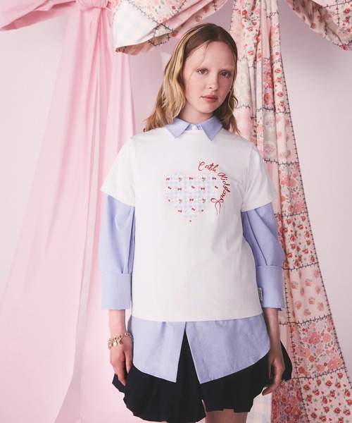 Cath Kidston(キャスキッドソン)の「Cath Kidston × Hello Kitty ベーシックTシャツ(Tシャツ/カットソー・レディース・ホワイト/サックスブルー/ピンク・FREE)」の4枚目の写真