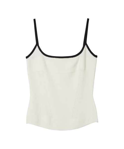 ERER（エルエル）の「Colorblock knit Sleeveless White（Tシャツ/カットソー・レディース・ホワイト・F）」の4枚目の写真