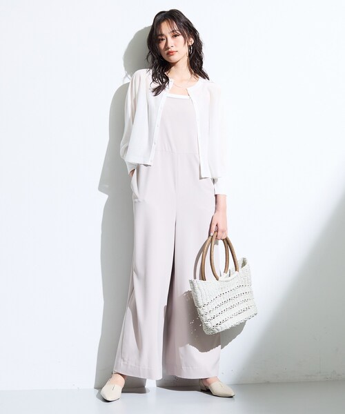 INDIVI（インディヴィ）の「【シアー／軽羽織】ドルマン袖ニットカーディガン（カーディガン/ボレロ・レディース・オフホワイト/オレンジ系/ブラック・13/38/05/15 ）」の7枚目の写真
