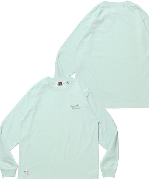 BEN DAVIS(ベンデイビス)の「【BEN DAVIS】SCRIPT VNTG L/S TEE (REG) / ロンT 長袖 刺繍 ビスネーム ヴィンテージ加工 レギュラーフィット ユニセックス(Tシャツ/カットソー・メンズ・ホワイト/ミント/グレー/ピンク/ブラック/その他1/ネイビー・SMALL/MEDIUM/LARGE/X-LARGE)」の1枚目の写真