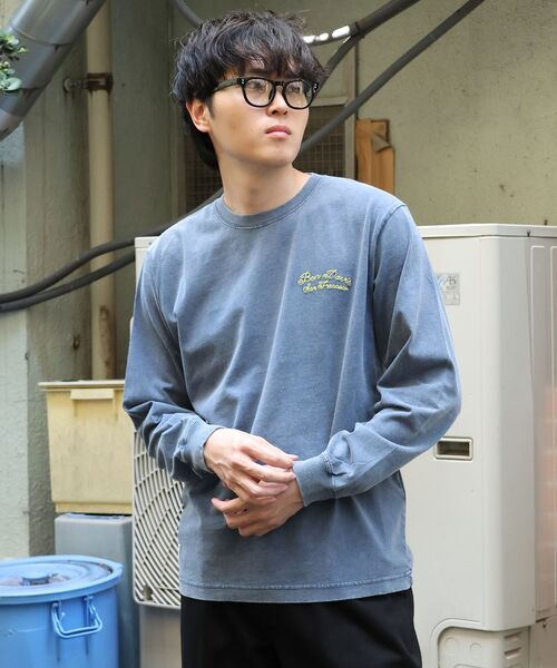 BEN DAVIS(ベンデイビス)の「【BEN DAVIS】SCRIPT VNTG L/S TEE (REG) / ロンT 長袖 刺繍 ビスネーム ヴィンテージ加工 レギュラーフィット ユニセックス(Tシャツ/カットソー・メンズ・ホワイト/ミント/グレー/ピンク/ブラック/その他1/ネイビー・SMALL/MEDIUM/LARGE/X-LARGE)」の9枚目の写真
