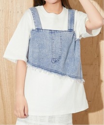 《デニムビスチェドッキング》Tシャツ/Y2K/春夏/全3色
