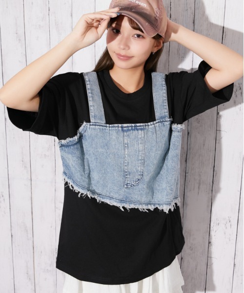 GORGE(ゴージ)の「《デニムビスチェドッキング》Tシャツ/Y2K/春夏/全3色(Tシャツ/カットソー・レディース・グレー/ブラック/オフホワイト・F)」の19枚目の写真