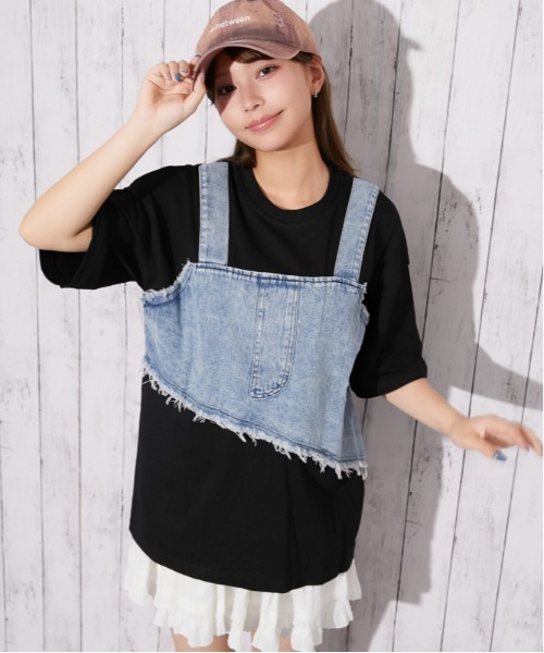 GORGE(ゴージ)の「《デニムビスチェドッキング》Tシャツ/Y2K/春夏/全3色(Tシャツ/カットソー・レディース・グレー/ブラック/オフホワイト・F)」の18枚目の写真