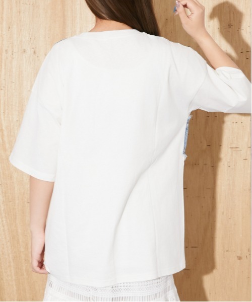 GORGE(ゴージ)の「《デニムビスチェドッキング》Tシャツ/Y2K/春夏/全3色(Tシャツ/カットソー・レディース・グレー/ブラック/オフホワイト・F)」の9枚目の写真