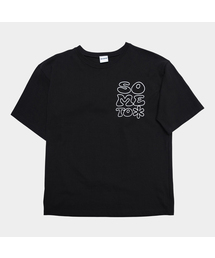 ベーシックフラワーグラフィックオーバーサイズソフトラウンドネック半袖Tシャツ_2COLOR