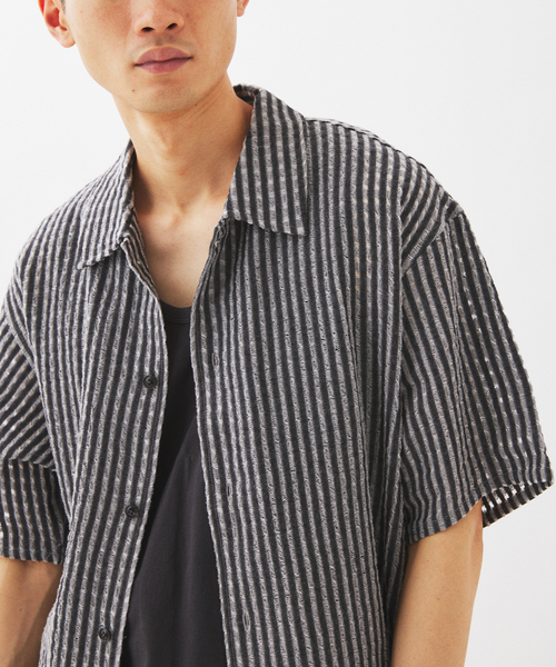 JOURNAL STANDARD relume(ジャーナルスタンダード レリューム)の「シアードビーチェック 半袖シャツ(シャツ/ブラウス・メンズ・ブラウン系その他/グレー/ブラック/ホワイト・LARGE/MEDIUM)」の3枚目の写真