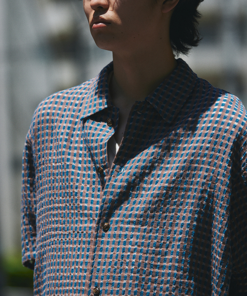 JOURNAL STANDARD relume(ジャーナルスタンダード レリューム)の「シアードビーチェック 半袖シャツ(シャツ/ブラウス・メンズ・ブラウン系その他/グレー/ブラック/ホワイト・LARGE/MEDIUM)」の11枚目の写真