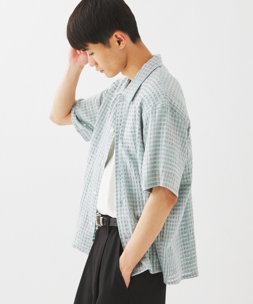 JOURNAL STANDARD relume(ジャーナルスタンダード レリューム)の「シアードビーチェック 半袖シャツ(シャツ/ブラウス・メンズ・ブラウン系その他/グレー/ブラック/ホワイト・LARGE/MEDIUM)」の19枚目の写真