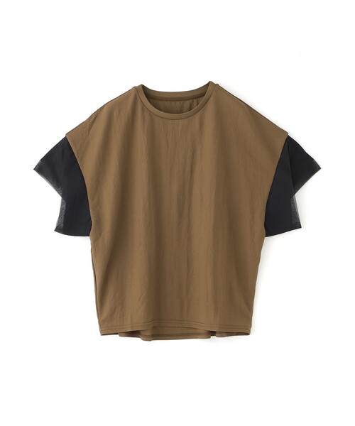 BIANCA（ビアンカ）の「【ON・OFF着回し】チュールコンビカノコカットソー（Tシャツ/カットソー・レディース・ブラウン/ブラック/チャコールグレー・38）」の3枚目の写真