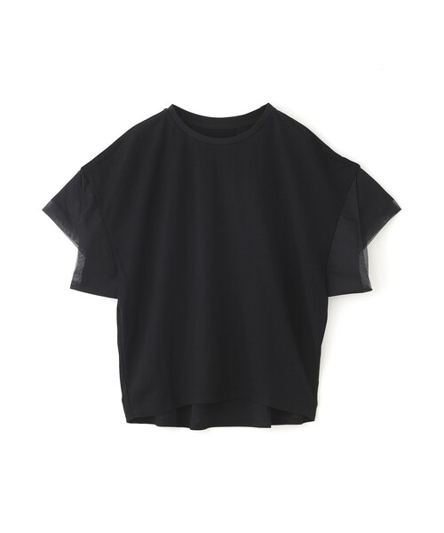BIANCA（ビアンカ）の「【ON・OFF着回し】チュールコンビカノコカットソー（Tシャツ/カットソー・レディース・ブラウン/ブラック/チャコールグレー・38）」の2枚目の写真