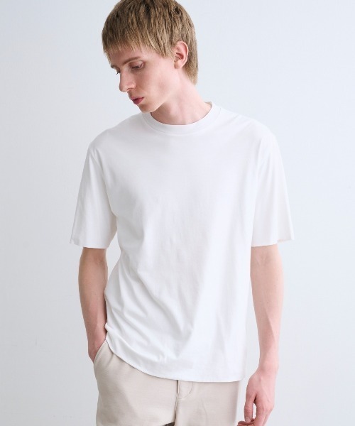 three dots(スリードッツ)の「ミルキージャージー Tシャツ(Tシャツ/カットソー・メンズ・ライトグレー・LARGE)」の8枚目の写真