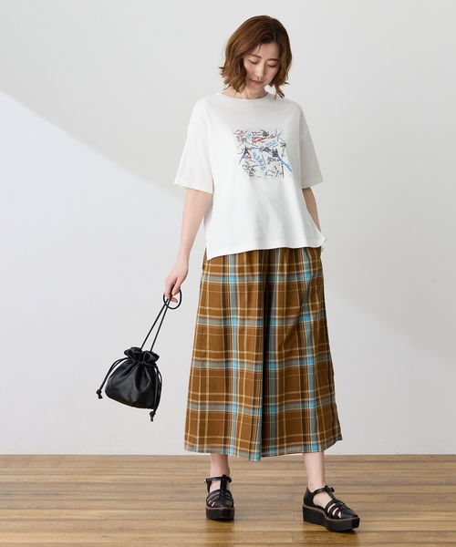 Petit Honfleur(プチオンフルール)の「【イラストレーターコラボ】マップモチーフプリントTシャツ【接触冷感・UVカット・オーガニックコットンブレンド】(Tシャツ/カットソー・レディース・ホワイト/レッド/ネイビー・M/L)」の14枚目の写真