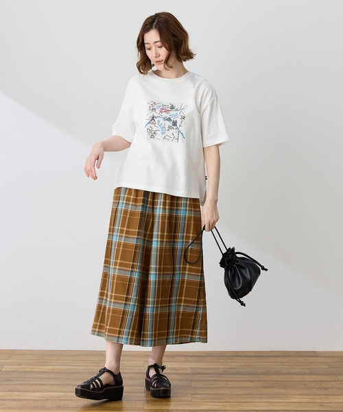 Petit Honfleur(プチオンフルール)の「【イラストレーターコラボ】マップモチーフプリントTシャツ【接触冷感・UVカット・オーガニックコットンブレンド】(Tシャツ/カットソー・レディース・ホワイト/レッド/ネイビー・M/L)」の15枚目の写真