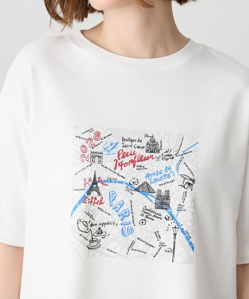 Petit Honfleur(プチオンフルール)の「【イラストレーターコラボ】マップモチーフプリントTシャツ【接触冷感・UVカット・オーガニックコットンブレンド】(Tシャツ/カットソー・レディース・ホワイト/レッド/ネイビー・M/L)」の16枚目の写真