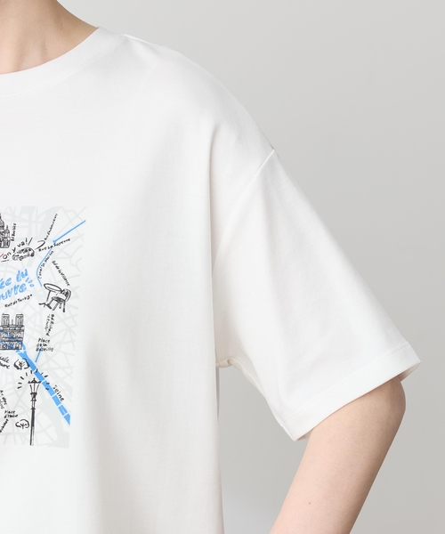 Petit Honfleur(プチオンフルール)の「【イラストレーターコラボ】マップモチーフプリントTシャツ【接触冷感・UVカット・オーガニックコットンブレンド】(Tシャツ/カットソー・レディース・ホワイト/レッド/ネイビー・M/L)」の17枚目の写真