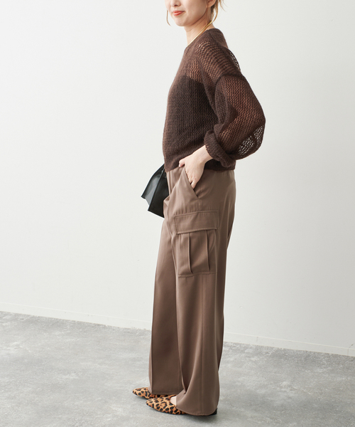 Spick & Span(スピックアンドスパン)の「ルーズモヘヤメッシュアミニット(ニット/セーター・レディース・イエロー/ブラウン・FREE)」の10枚目の写真