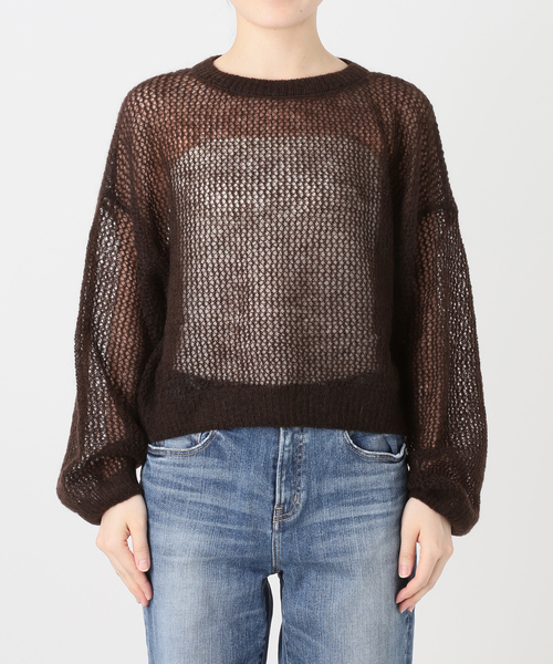 Spick & Span(スピックアンドスパン)の「ルーズモヘヤメッシュアミニット(ニット/セーター・レディース・イエロー/ブラウン・FREE)」の16枚目の写真