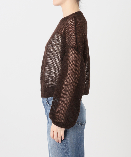 Spick & Span(スピックアンドスパン)の「ルーズモヘヤメッシュアミニット(ニット/セーター・レディース・イエロー/ブラウン・FREE)」の17枚目の写真