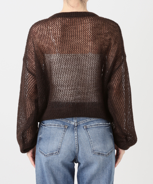Spick & Span(スピックアンドスパン)の「ルーズモヘヤメッシュアミニット(ニット/セーター・レディース・イエロー/ブラウン・FREE)」の18枚目の写真