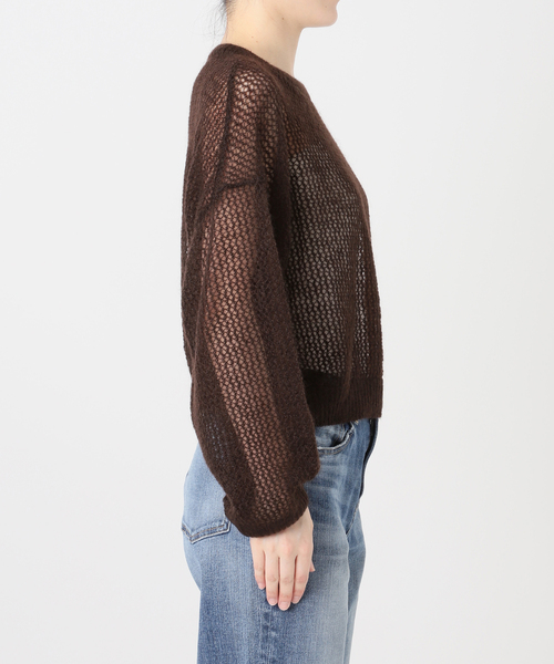 Spick & Span(スピックアンドスパン)の「ルーズモヘヤメッシュアミニット(ニット/セーター・レディース・イエロー/ブラウン・FREE)」の19枚目の写真