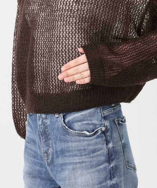 Spick & Span(スピックアンドスパン)の「ルーズモヘヤメッシュアミニット(ニット/セーター・レディース・イエロー/ブラウン・FREE)」の21枚目の写真