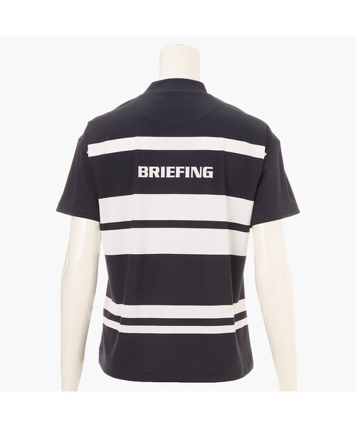 BRIEFING(ブリーフィング)の「【BRIEFING GOLF/ブリーフィングゴルフ】WOMEN’S PANEL STRIPE HIGHNECK(リラックスフィット)(Tシャツ/カットソー・レディース・ネイビー・S)」の4枚目の写真