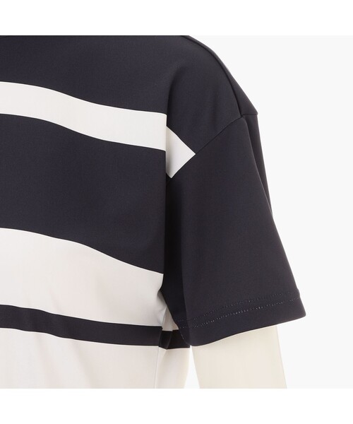 BRIEFING(ブリーフィング)の「【BRIEFING GOLF/ブリーフィングゴルフ】WOMEN’S PANEL STRIPE HIGHNECK(リラックスフィット)(Tシャツ/カットソー・レディース・ネイビー・S)」の8枚目の写真