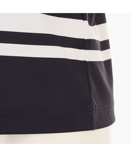 BRIEFING(ブリーフィング)の「【BRIEFING GOLF/ブリーフィングゴルフ】WOMEN’S PANEL STRIPE HIGHNECK(リラックスフィット)(Tシャツ/カットソー・レディース・ネイビー・S)」の2枚目の写真
