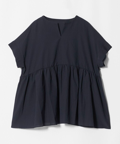 A DAY IN THE LIFE UNITED ARROWS(アデイインザライフユナイテッドアローズ)の「シアーストライプ ペプラムブラウス <A DAY IN THE LIFE>(シャツ/ブラウス・レディース・モカ/イエロー/ネイビー・FREE)」の3枚目の写真