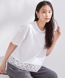 OPAQUE.CLIP（オペークドットクリップ）の「裾レースカットソー【洗濯機OK】（Tシャツ/カットソー）」
